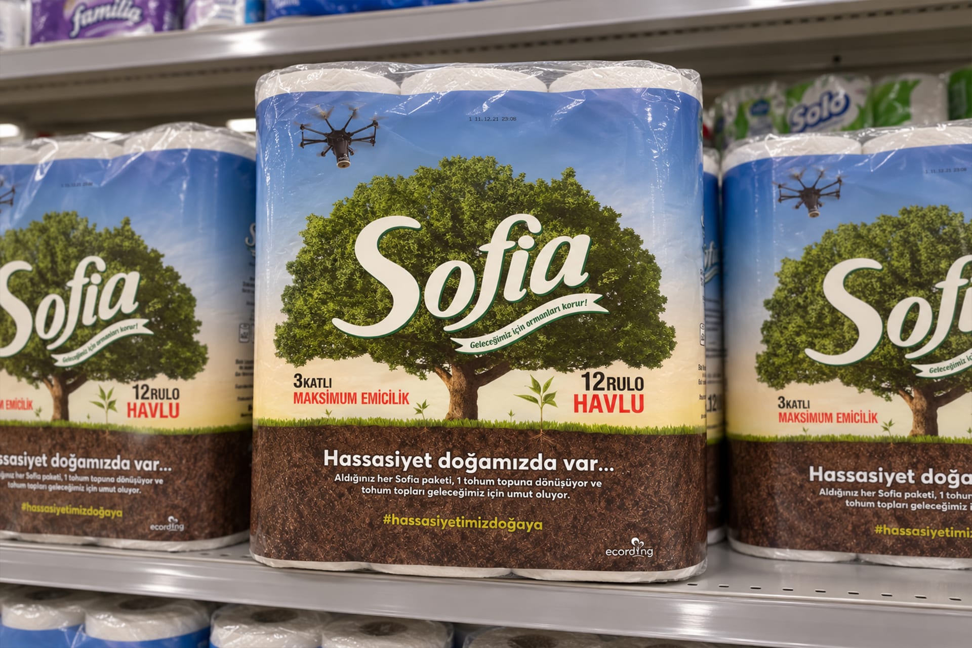 ecording kampanya ambalajlarıyla Sofia kâğıt ürünleri
